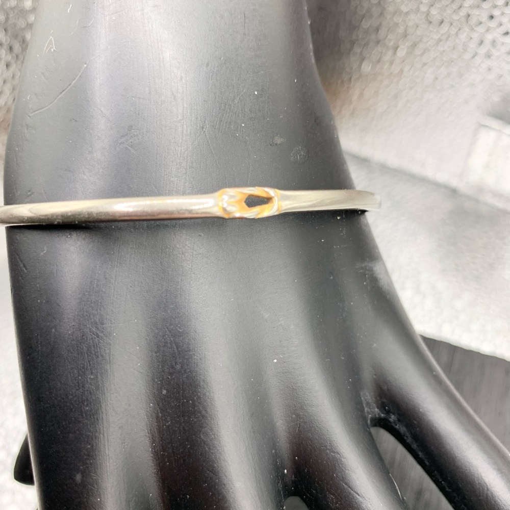 Rare Vintage Monet Sleek Silver & Gold Minimalist Bracelet